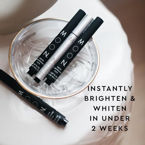 MOON Teeth Whitening Pen - Gentle on Sensitive Teeth, Whitens with Antioxidants & Essential Oils - Vegan Whitening Gel in an Easy Applicator - Vanilla Mint