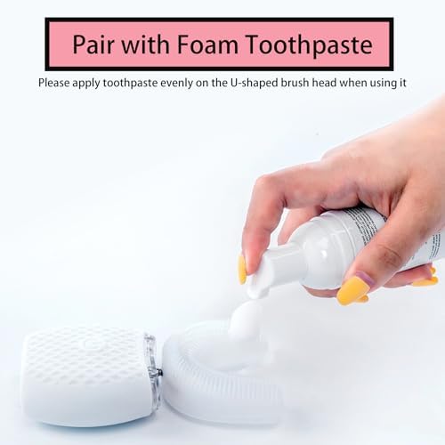 Ultrasonic Toothbrush for Adults Automatic Electric Toothbrush 30s Automatic Timer Rechargeable Washable Portable for Travel & Home Use Soft Bristles (White, Adult)