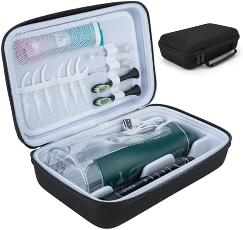 Water Flosser Travel Case, Portable Oral Irrigator Organizer, Sturdy Storage Case for Flosser, Electric Toothbrush, Toothpaste and Irrigator Accessories (Case Only) - Black