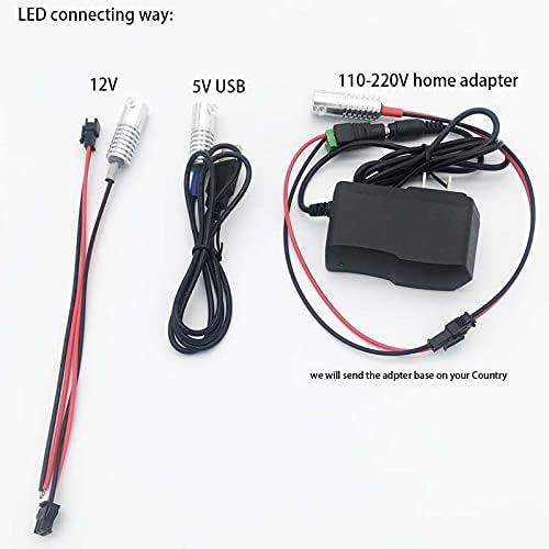 2mm 5meters Car Home LED Ambient Plastic Optic Fiber Light Source Kit Tool Free (110-220V Adapter,Yellow)