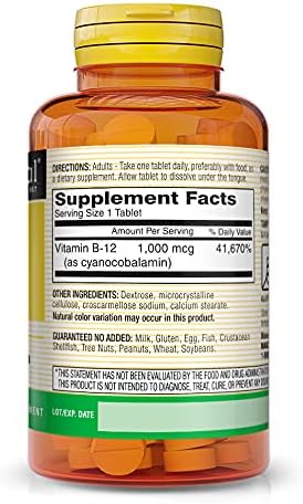 MASON NATURAL B-12 1000 mcg Quick Dissolve, 300 Day Supply for Healthy Conversion of Food into Energy (3 Pack)