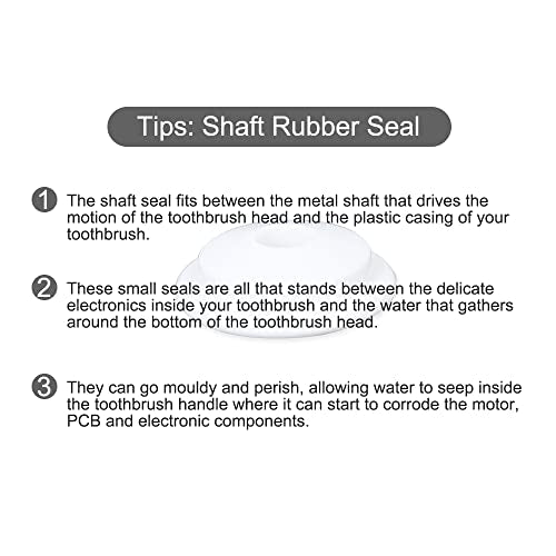 Upgraded Toothbrush Waterproof Shaft Rubber Seal Replacement Parts Compatible with Philips HX751v HX6810 HX9690 HX9957 HX6836 HX992B HX993W Series Electric Toothbrush