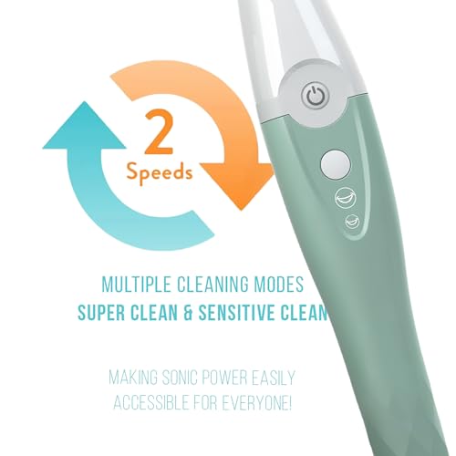 TAO Clean UV Sanitizing Sonic Toothbrush and Cleaning Station, Electric Toothbrush, Dual Speed Setting, Seaglass Green