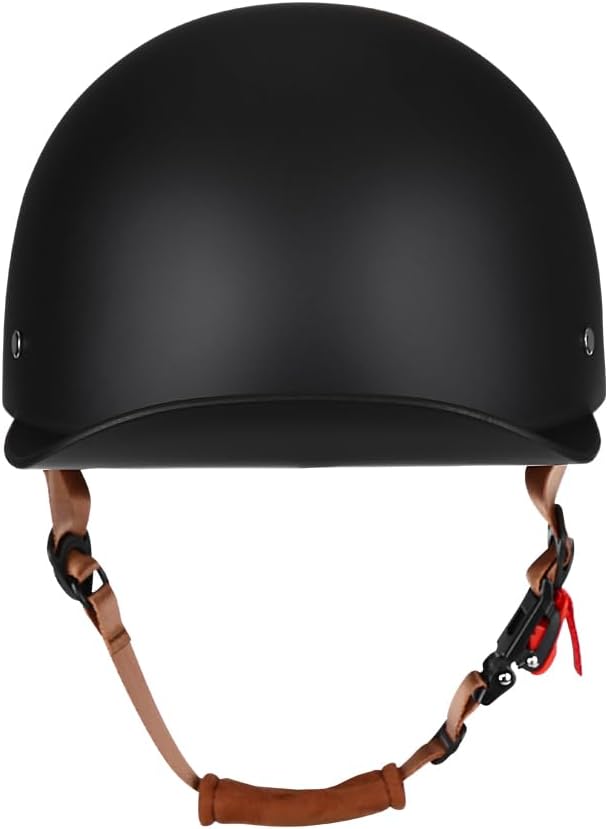 Vintage Retro Open Face Motorcycle Helmet Baseball Cap Half Helmets with pull-down Lens for Men Women Moped Cap Jet Scooter Street Cruiser - DOT Certified (Matte Black,XX-Large)