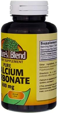 Nature`s Blend Calcium Carbonate 600mg Tablets 100 ct (pack of 2)