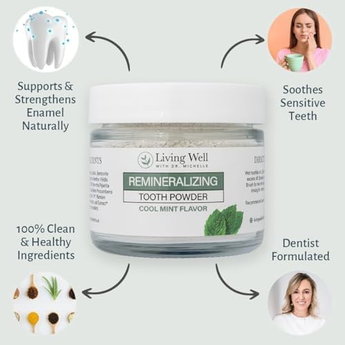 Remineralizing Tooth Powder | Fluoride-Free Hydroxyapatite Formula | Supports Enamel Strength & Oral Wellness | Safe, Clean Ingredients | Cool Mint Flavor