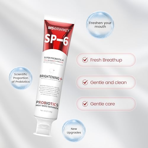 SP-6 Toothpaste & 7-Pro Intense Whitening Toothpaste 2-Pack – 6 Probiotics, Deep Whitening, Purple Beads, Fluoride-Free, Enamel Safe