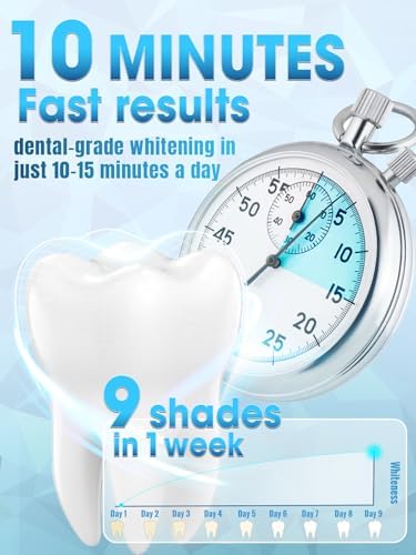 Teeth Whitening Kit with LED Light - White Sensitive Tooth 35% Carbamide Peroxide Gel Pen Dental Mouth Trays Whitener Professional Bright Brace Product System for Home Work Travel