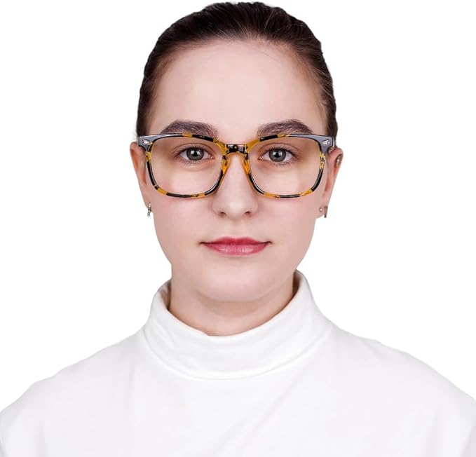 YEIN Bifocal Reading Glasses with Blue Light Blocking Lenses, Bifocal Reader for Women and Men, Vintage Square frame with Spring Hinge (+1.00/+4.00 magnification)