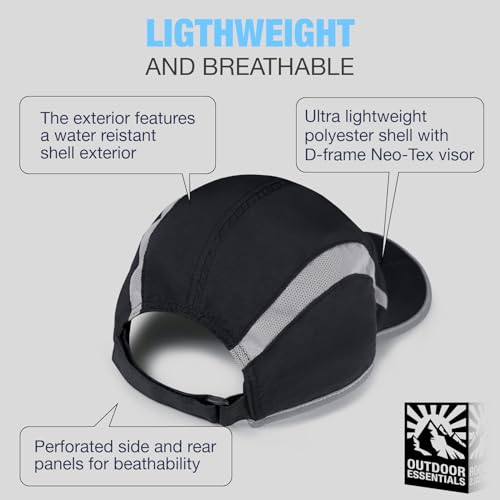 2 Pack Foldable Sports Hat for Men and Women with UPF 50+ Sun Protection Runner Cap Adjustable Washable Hat…