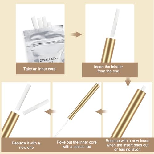 Stylish Gold Air Flavored Device,16 Replaceable Inner Cores,Natural Ingredients Extracted,Helps Improve Bad Habits-0419-06