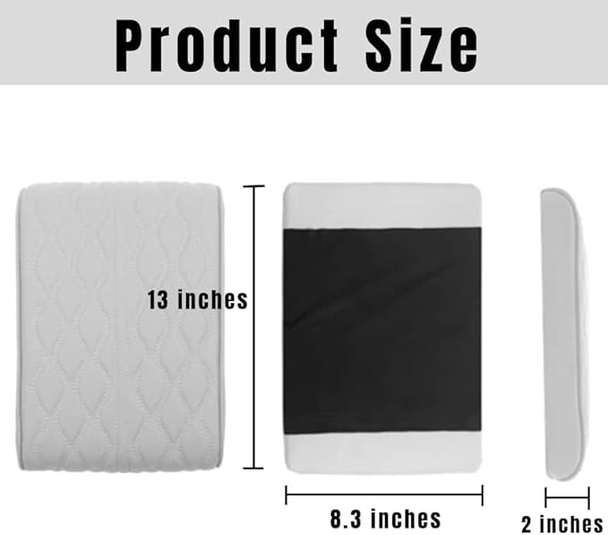 Leather Car Armrest Box Pad, 2025 Upgrade Universal Auto Arm Rest Cushion Memory Cotton Armrest Box Pad, Car Center Console Cover for Most Vehicle, Car Accessories (#2)