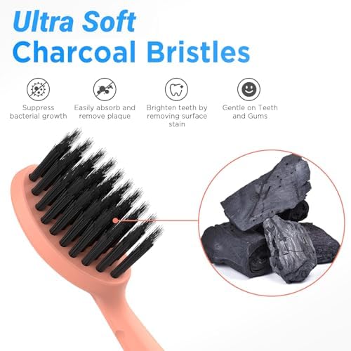 Replacement Brush Heads for Burst Original & Pro Sonic Electic Toothbrushes, 5 Count with Travel Covers, Rose Gold for Adults