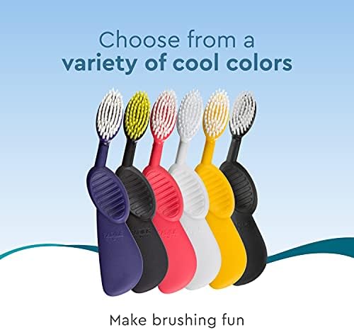 RADIUS Toothbrush, Flex Brush, Soft Bristles, Right Handed, Watermelon Brush with White Bristles, BPA Free & ADA Accepted, Pack of 1