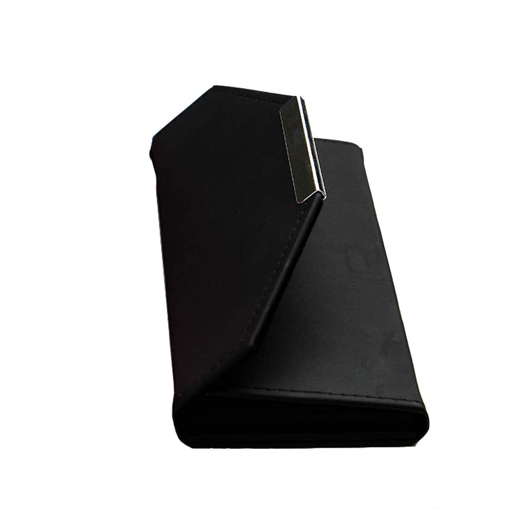 Mollensiuer 1 Piece Black Pu Leather Empty Tweezers Storage Bag For Eyelash Extensions Multi-Pockets Travel Case For Eyelash Gra