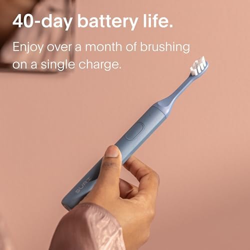 Sonic Electric Toothbrush | 40+ Day Battery | Designed in California | Sustainable Electric Toothbrush for Adults | Travel Toothbrushes | Tooth Brush |Blue