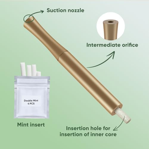 Stylish Gold Air Flavored Device,16 Replaceable Inner Cores,Natural Ingredients Extracted,Helps Improve Bad Habits-0419-06