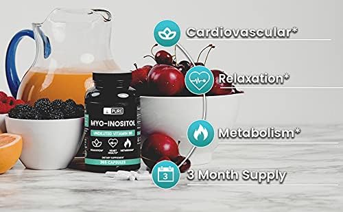 Myo-Inositol (365 Capsules) No Magnesium Or Rice Fillers, Always Pure, Lab Verified