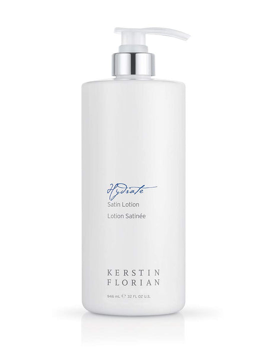 Kerstin Florian Satin Lotion, Body Moisturizer With Aloe And Jojoba, Sooth Dry Skin, Lightweight And Non-Greasy, 946 Ml / 32 Fl