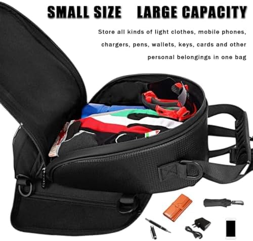 Motorcycle Tank Bag for Triumph Street Triple 2017-2023, Magnetic & Strap Mount Tank Bag for Motorcycles, Motorcycle Touring Navigation Luggage Bag Tank Bags,A Strap