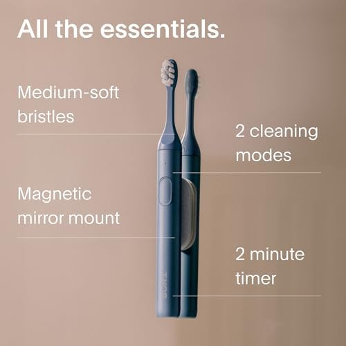 Sonic Electric Toothbrush | 40+ Day Battery | Designed in California | Sustainable Electric Toothbrush for Adults | Travel Toothbrushes | Tooth Brush |Blue