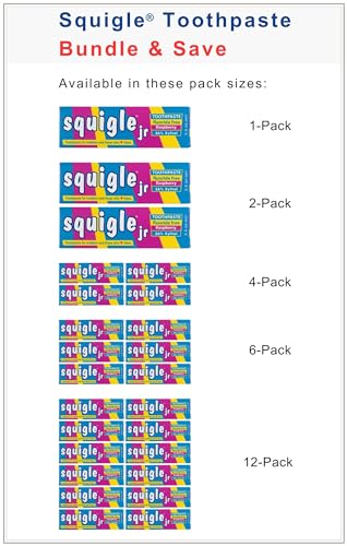 Squigle Jr Toothpaste (for Infants, Toddlers), Travel Toothpaste, Prevents Cavities, Canker Sores, Chapped Lips. Soothes, Protects Dry Mouths. Stops Tooth Sensitivity, No SLS - 1 Pack