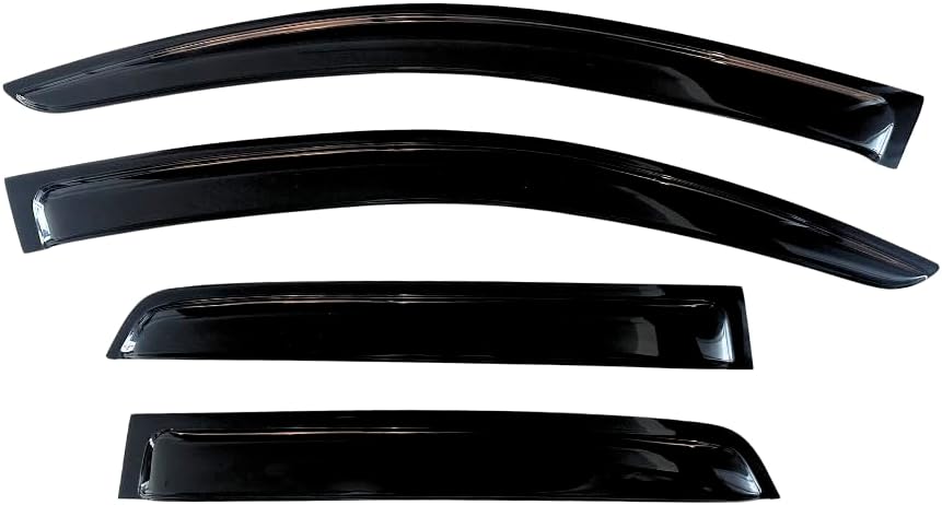 KPY Window Visor Compatible with 2001-2007 Chevy Chevrolet Silverado/GMC Sierra Crew Cab, 2002-2006 Avalanche/Suburban/Escalade EXT/Yukon XL, Rain Guard Side Vent Deflector 2002 2003 2004 2005 2006