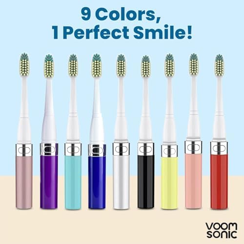 Voom Sonic Go 1 Series Travel Electric Toothbrush, Travel Toothbrush (Dentist Recommended) - Battery Operated Toothbrush for Adults & Kids, Sonic Toothbrush, Portable w/ 2 Minute Timer