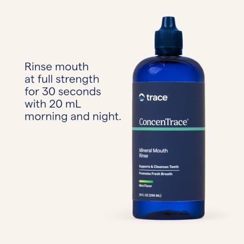 Trace Minerals | ConcenTrace® Mineral Mouth Rinse | Gentle Mouth Rinse, Fresh Breath | Alcohol Free, Certified Vegan, Gluten Free, Non-GMO | Mint | 10 oz