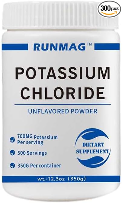 Food Grade Potassium Chloride Powder, 700mg per Serving, 350g/Pck