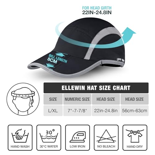 2 Pack Foldable Sports Hat for Men and Women with UPF 50+ Sun Protection Runner Cap Adjustable Washable Hat…