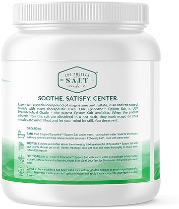 Epsoothe 5 Lbs Jar Epsom Salt Bath & Foot Soak and Scrub | Pure & Natural Magnesium Sulfate USP | Soothes Muscles & Joints, Enhances Well-Being