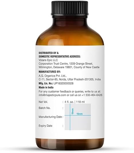 Majestic Pure Essential Oil with Glass Dropper - 100% Pure and Natural - Essential Oils for Diffuser, Aromatherapy, Soap and Candle Making, Jasmine Essential Oil, Jasmine Oil, 4 Fl Oz