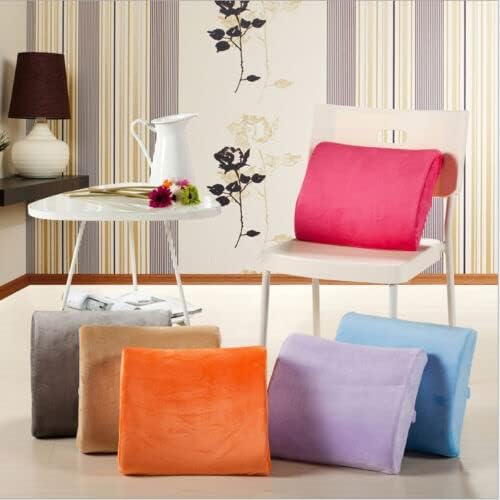 Bookishbunny Comfortable Ergonomic Memory Foam Back Lumbar Support Cushion for Chairs Car Office Home with Removable Soft Velvet Cover (Black)