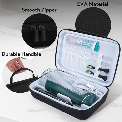 Water Flosser Travel Case, Portable Oral Irrigator Organizer, Sturdy Storage Case for Flosser, Electric Toothbrush, Toothpaste and Irrigator Accessories (Case Only) - Black