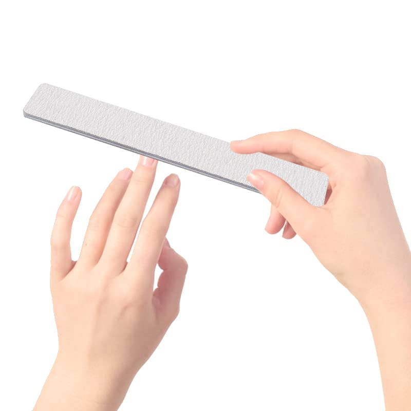 Bzbuy Jumbo Nail File 50 Pcs Professional Double Sided 100/180 Grit Nail Files Emery Board Zebra Manicure Pedicure Tool And Nail