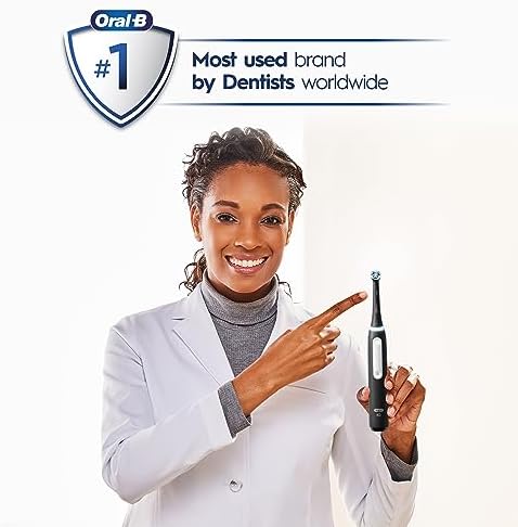 Oral-B iO Deep Clean Rechargeable Electric Powered Toothbrush, Black with iO Series 3 Limited, 2 Brush Heads and Travel Case - Pressure Sensor to Protect Gums - 3 Cleaning Settings - 2 Minute Timer