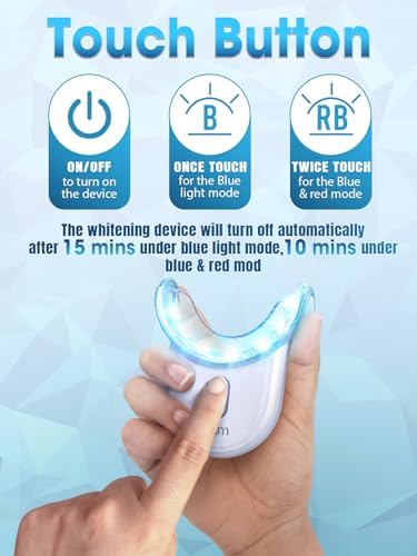 Teeth Whitening Kit with LED Light - White Sensitive Tooth 35% Carbamide Peroxide Gel Pen Dental Mouth Trays Whitener Professional Bright Brace Product System for Home Work Travel