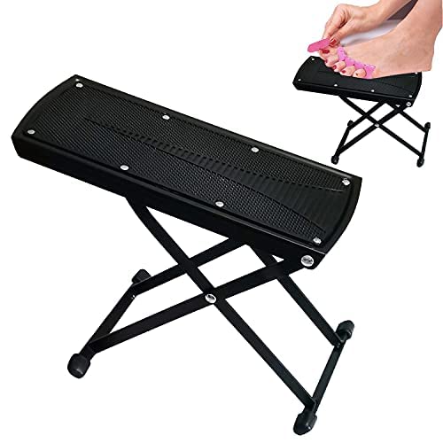 Ztohpyo Foldable Pedicure Foot Rest,6 Heights Adjustable Foot Stand Spa Tools For Pedicure, Non-Slip Sturdy Foot Care Stand For