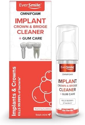 Eversmile OmniFoam Dental Cleaner – Cleaning Foam for Implants, Crowns, and Bridges – Pack of 1, 50ml Bottle