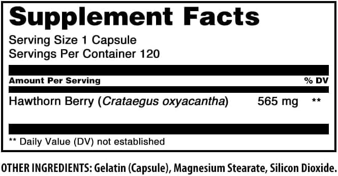 Amazing Formulas Hawthorn Berries Supplement | 565 Mg | Capsules | Non-GMO | Gluten-Free | Made in USA (3 Pack | 120 Count)