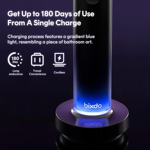 Whitening Electric Toothbrush W60 - Oscillating & Sonic Blue Light Technology with Pap Toothpaste for Sensitive Teeth, 2-in-1 Cleaning + Whitening, 180-Day Battery, Smart AI Brushing Modes