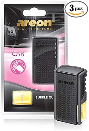 AREON ACB05 Car Freshener Vent Clip Luxury and Elegant 0.27 oz Car Air Freshener Perfume, Bubble Gum Scent (Pack of 3)