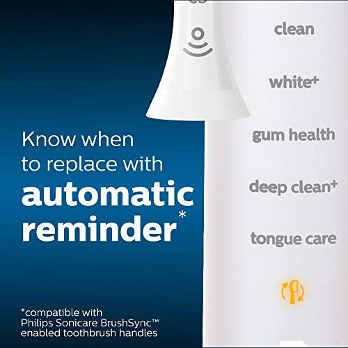 Philips Sonicare Genuine W DiamondClean Replacement Toothbrush Heads, 4 Brush Heads, White, HX6064/65