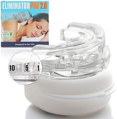 Eliminator Pro 2.0 - Nighttime Dental Mouthguard - Bite Nightguard for Sleep to Reduce Clenching & Pain – 2 Piece Adjustable Moldable & Comfortable