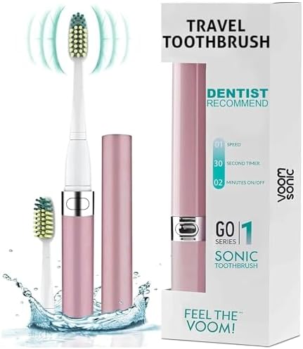 Voom Sonic Go 1 Series Travel Electric Toothbrush, Travel Toothbrush (Dentist Recommended) - Battery Operated Toothbrush for Adults & Kids, Sonic Toothbrush, Portable w/ 2 Minute Timer