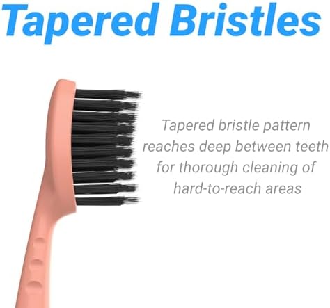Replacement Brush Heads for Burst Original & Pro Sonic Electic Toothbrushes, 5 Count with Travel Covers, Rose Gold for Adults