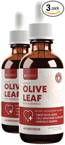 Rejuvica Active Olive Leaf Extract | Naturally Occurring Oleuropein Liquid Drops for Immune & Heart Support | Fast-Absorption, Vegan, Alcohol-Free | 6 fl oz