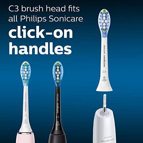 Philips Sonicare Genuine C3 Premium Plaque Control Toothbrush Heads, One Year Supply, 4 Brush Heads, White, HX9044/65