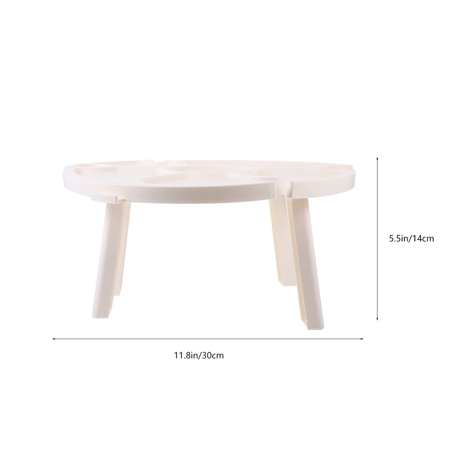 TAILTOSS 1Set Portable Folding Table for Outdoor Picnic with Compact Design White Plastic 11.8X11.8X11.8in